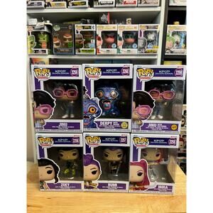 COMPLETE SET 6 K-Pop Demon Hunters Funko Pops Huntr/X CHASE Jinu Zoey Mira Rumi